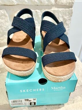 NWT Skechers - Martha Stewart Navy Espadrille Sandals